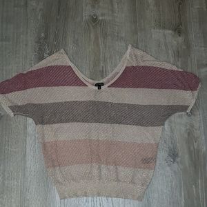 Express Rose Gold/Pink V neck sweater